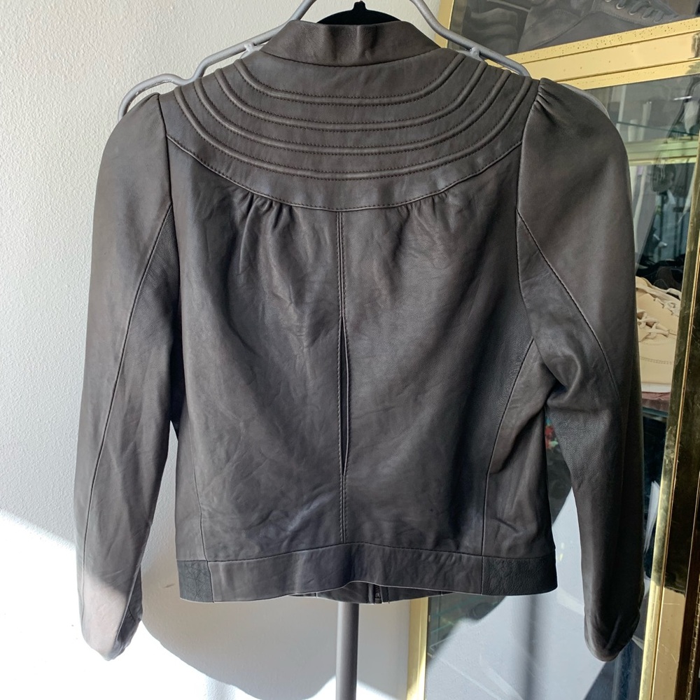 Doma Gray Leather Jacket - image 4